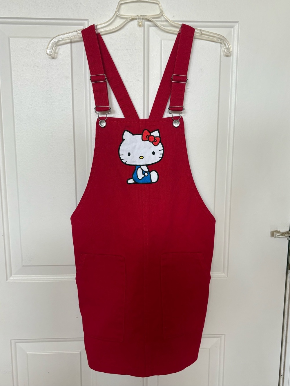 Hello Kitty Red Overall Dress - Cute Cartoon Pinafore